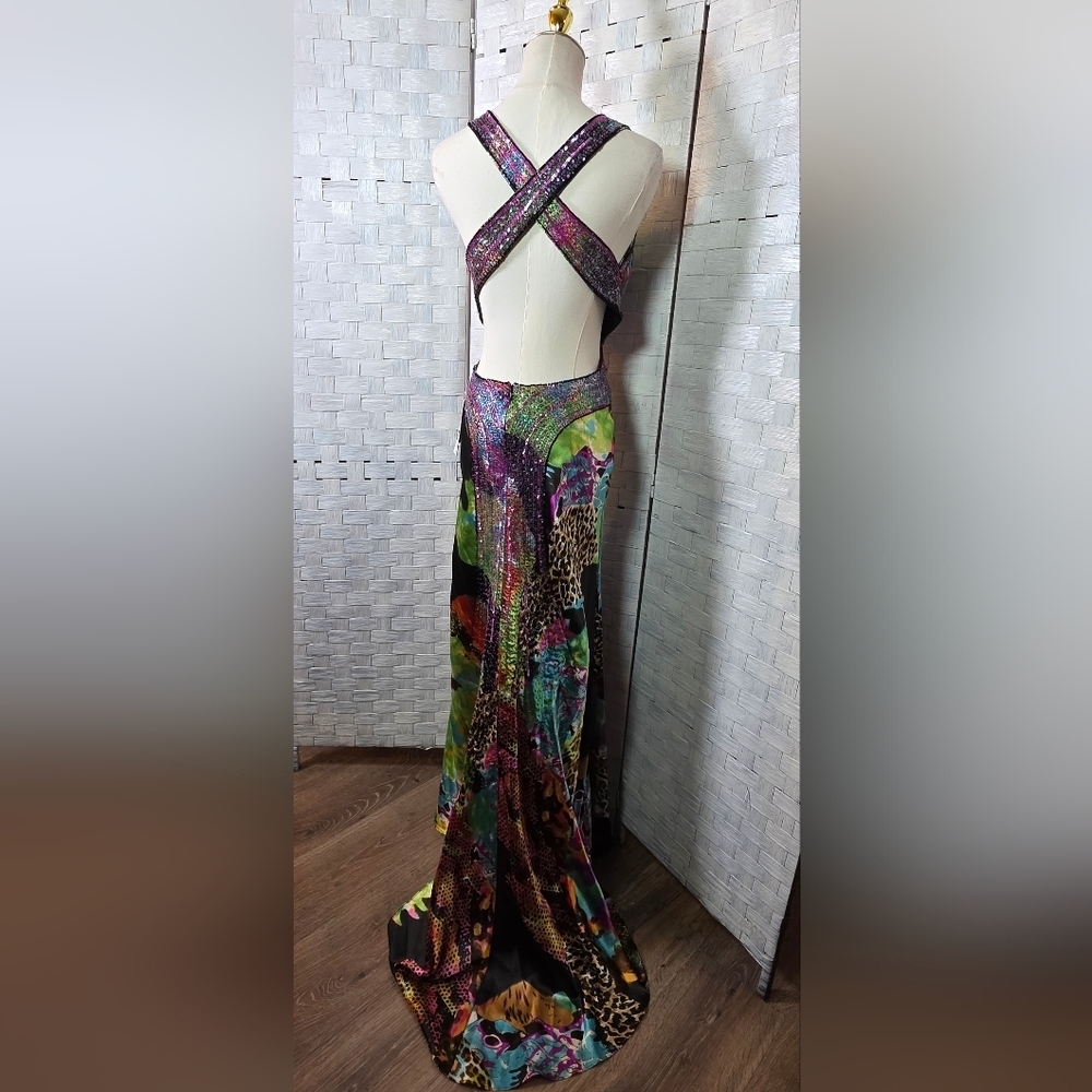 90's NIKI LAVIS Multi-Color Gown - Picture 4 of 9